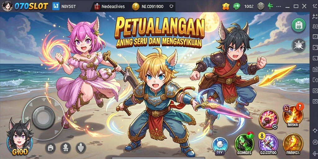 Tampilan gameplay seru di dunia Anime 070SLOT.