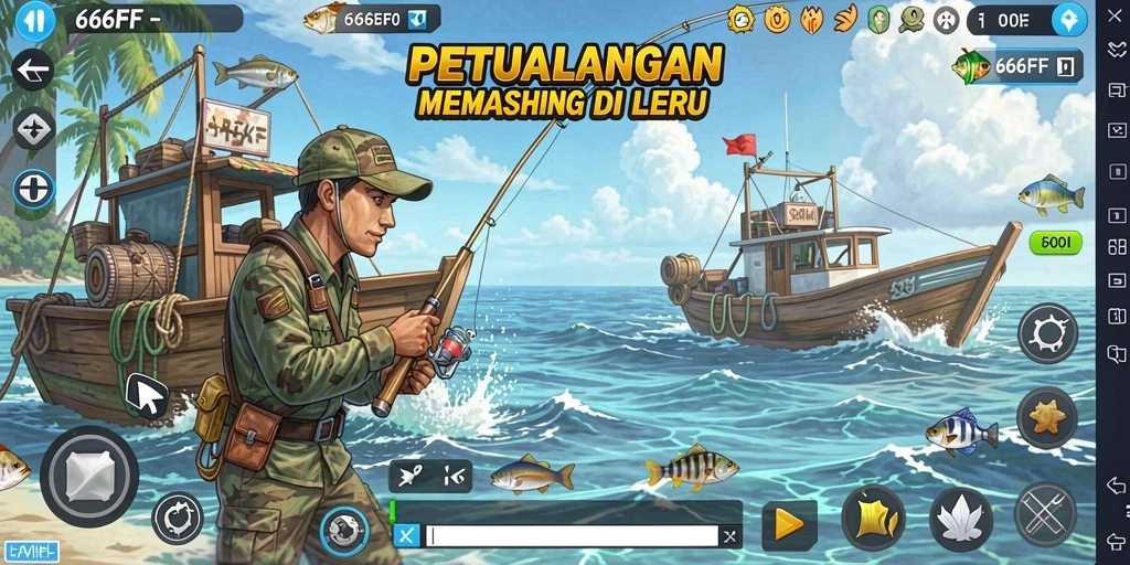 Gameplay mendebarkan dalam <strong>666FF</strong>, menangkap ikan dengan teknik yang tepat.