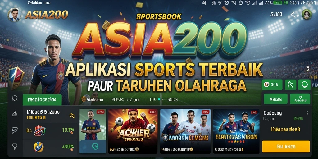 Tampilan antarmuka ASIA200 yang menarik untuk taruhan olahraga.