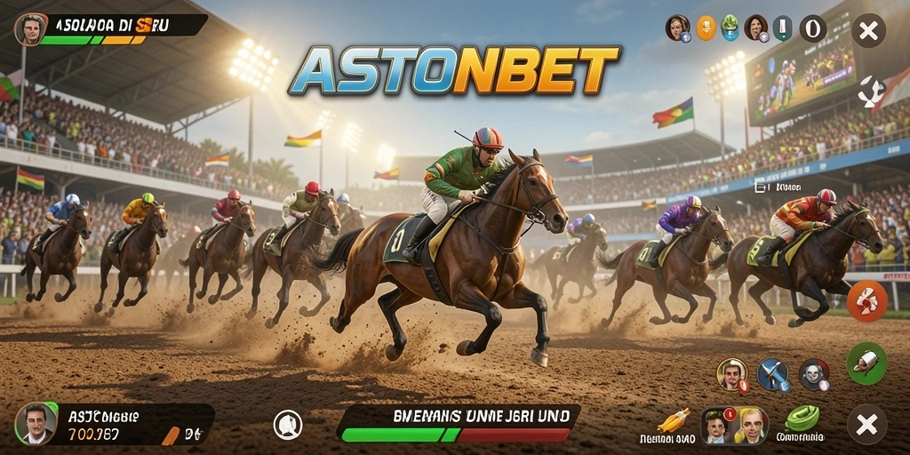 Tampilan menegangkan dalam gameplay balap di ASTONBET.