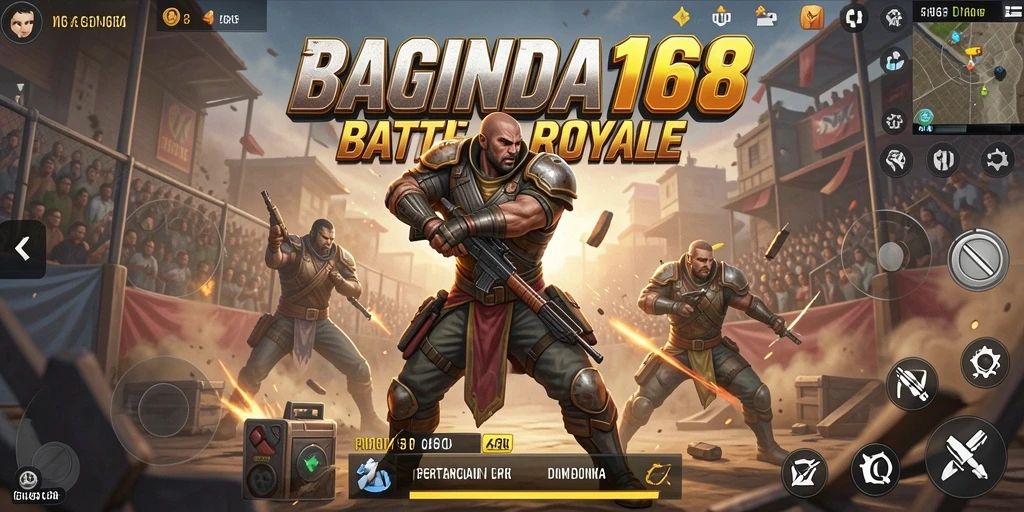 Tampilan screenshot BAGINDA168 dengan aksi seru Battle Royale.