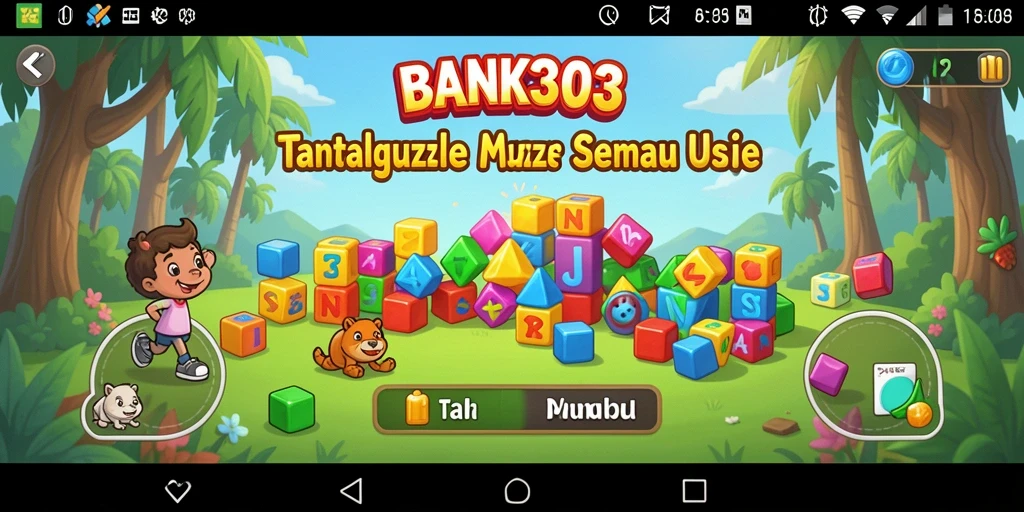 Screenshot utama BANK303 menampilkan gameplay seru di tengah tantangan Puzzle.