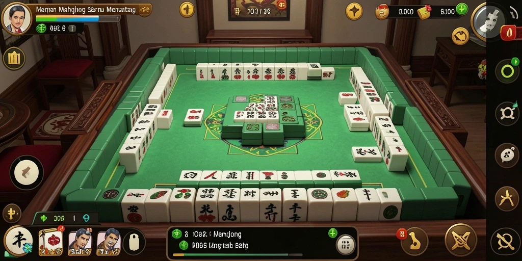 Tangkapan layar D06 menampilkan gameplay Mahjong yang menarik dan seru.