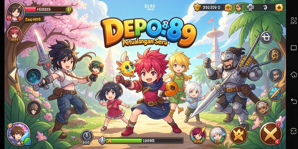 Screenshot DEPO89 menampilkan gameplay seru dengan karakter anime yang hidup.