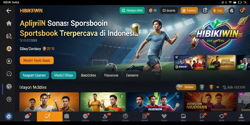 Tampilan gameplay HIBIKIWIN dengan berbagai pilihan taruhan olahraga.