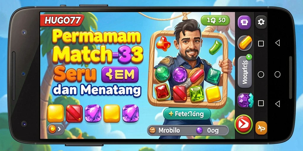 Gameplay HUGO77 menampilkan kombinasi warna yang menyenangkan dan strategis.