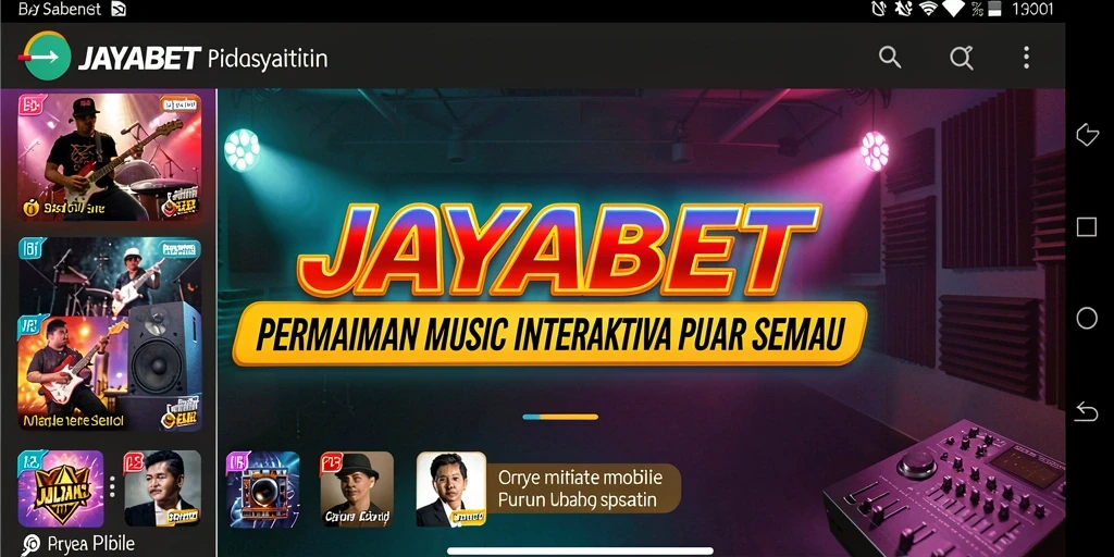 Screenshot JAYABET menampilkan gameplay musik yang menarik.