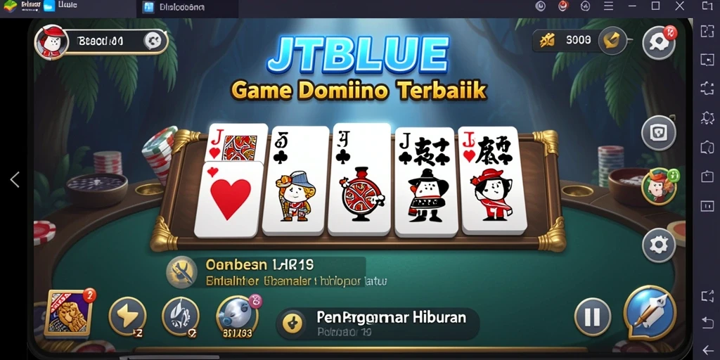 Screenshot JTBLUE menampilkan aksi seru gameplay Domino.