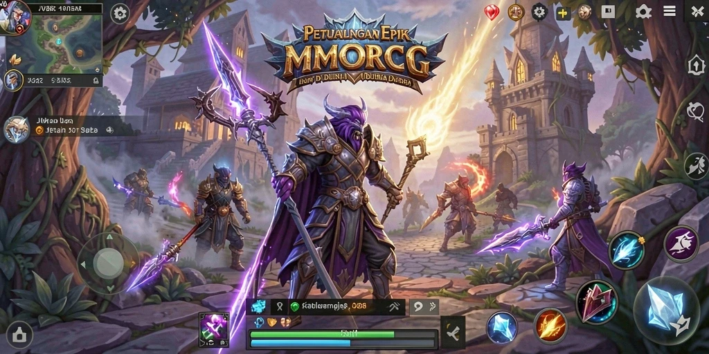 Screenshot utama JV88 menampilkan aksi seru dalam dunia MMORPG.