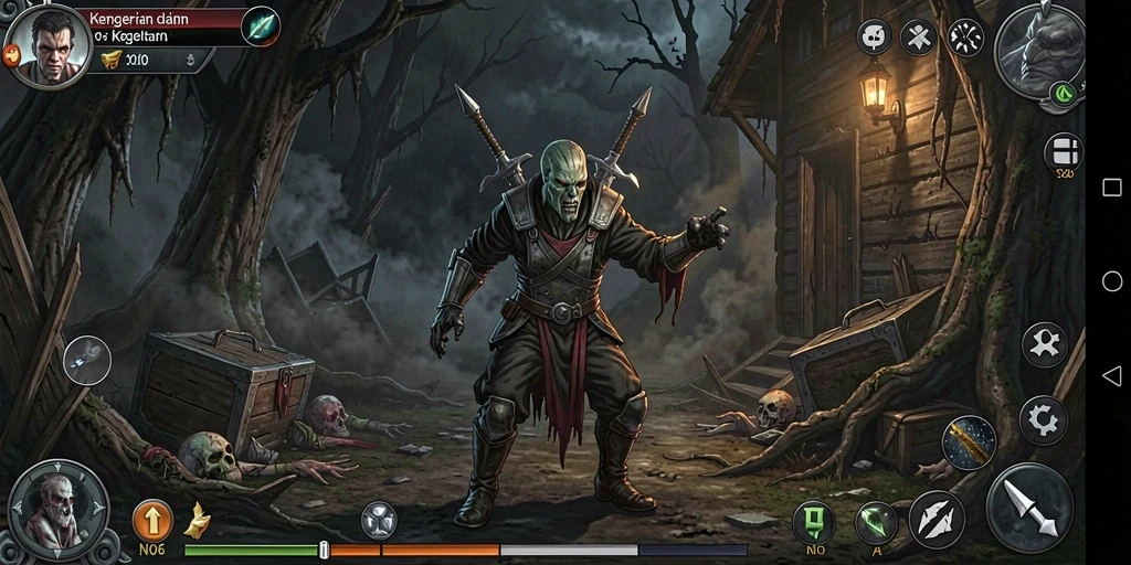 Screenshot menampilkan suasana mencekam dalam game N06.