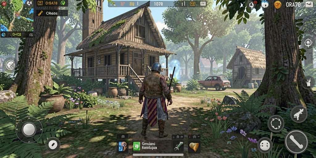 Screenshot gameplay ORA78 yang menunjukkan simulasi kehidupan realistis.