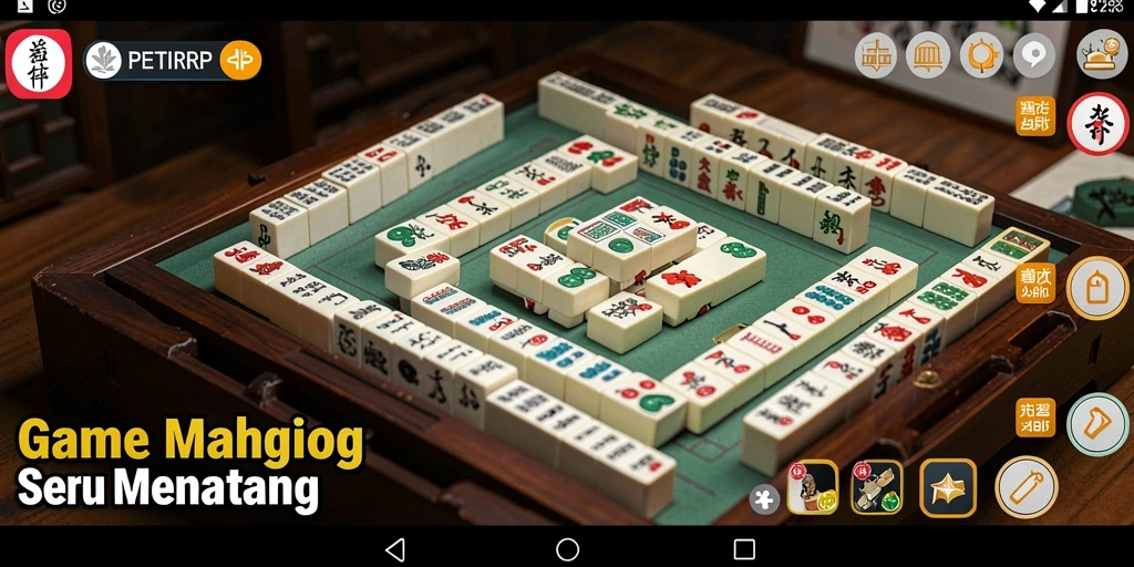 Tampilan gameplay PETIRRP yang menampilkan papan Mahjong yang menantang.