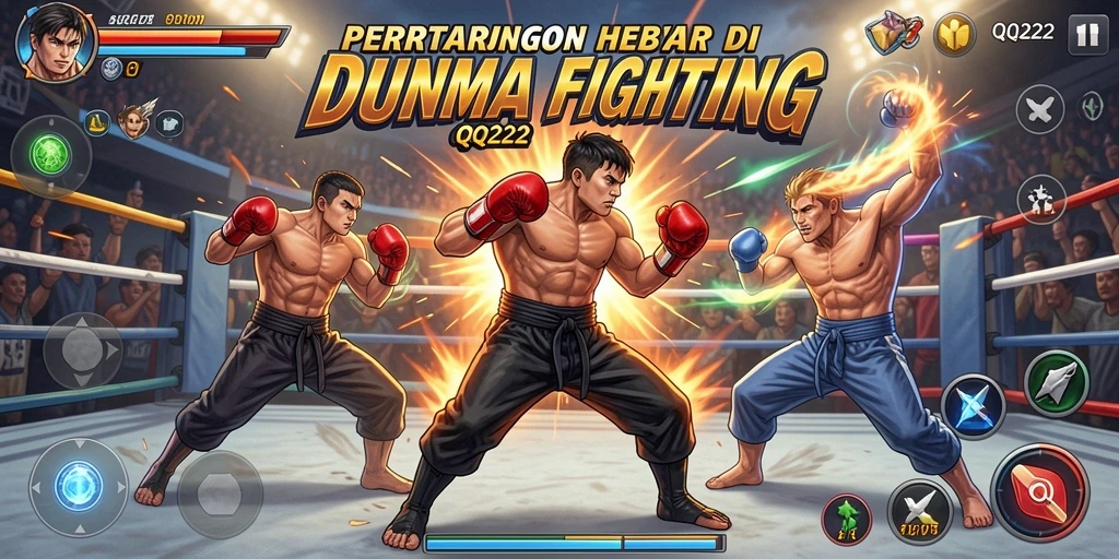 Tampilan gameplay QQ222 dengan pertarungan yang mendebarkan dan karakter yang menawan.