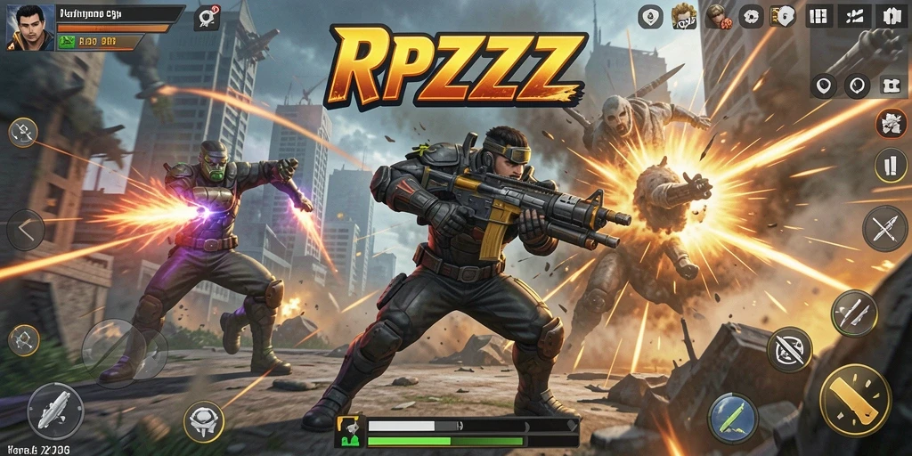 Tampilan gameplay seru dari RPZZZ yang menampilkan pertarungan intens.