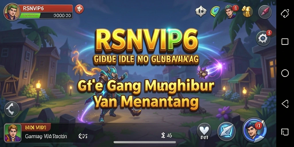 Tampilan gameplay RSNVIP6 dengan karakter yang beraksi dalam misi Idle.
