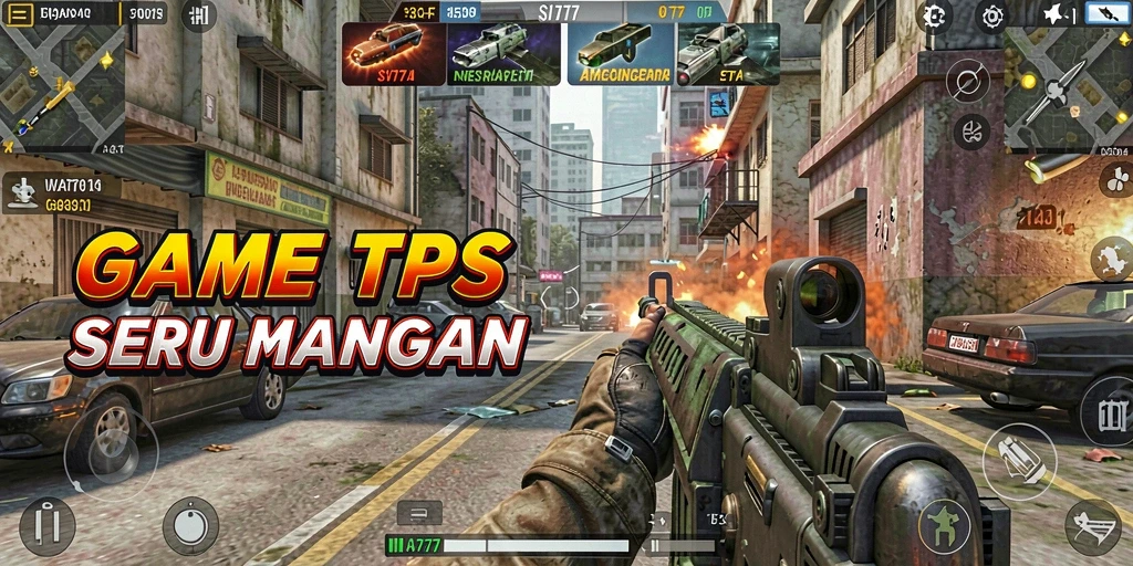Tampilan gameplay utama SIA777 dengan aksi tembak-menembak yang intens.