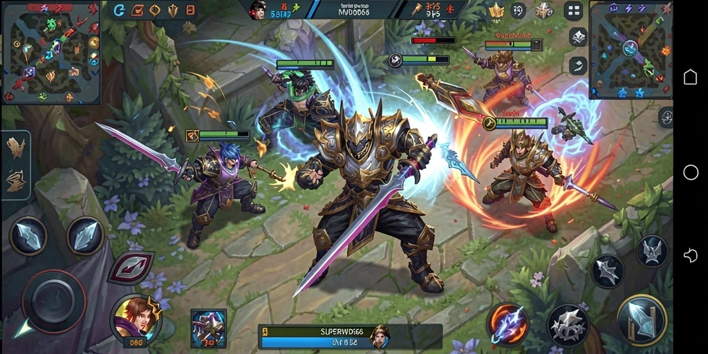 Screenshot gameplay SUPERWD666 menampilkan aksi pertarungan yang mendebarkan.
