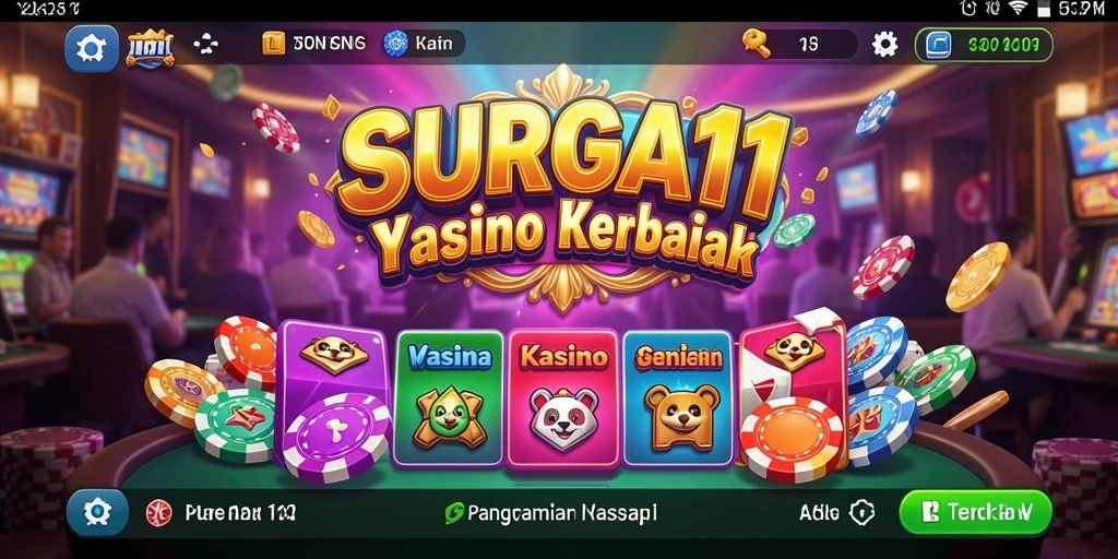 Screenshot menunjukkan gameplay seru di aplikasi kasino SURGA11.