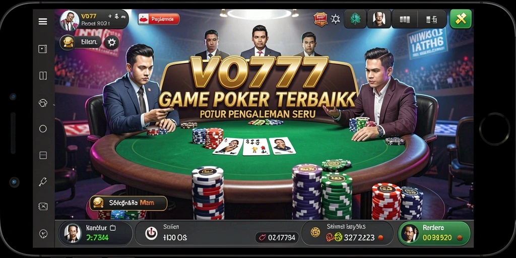 Screenshot gameplay VO777 menunjukkan aksi poker yang mendebarkan dengan teman-teman.