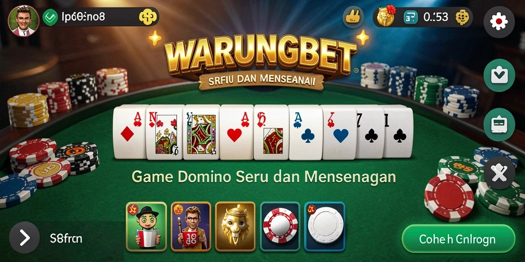 Tampilan menarik dari gameplay Domino di WARUNGBET.